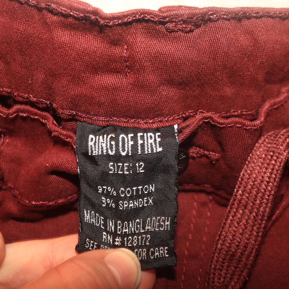 🦋 Ring of Fire Like New Boy’s Red Burgundy Pants - Picture 6 of 8